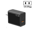GaN PD48W Type-C PD3.0 + USB3.0 Fast Charger ，US Plug(Black) - USB Charger by PMC TechLife | Online Shopping South Africa | PMC TechLife | Buy Now Pay Later Mobicred