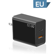 GaN PD48W Type-C PD3.0 + USB3.0 Fast Charger ，US Plug(Black)