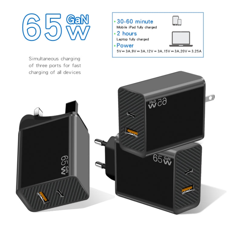 GaN PD48W Type-C PD3.0 + USB3.0 Fast Charger ，US Plug(White)