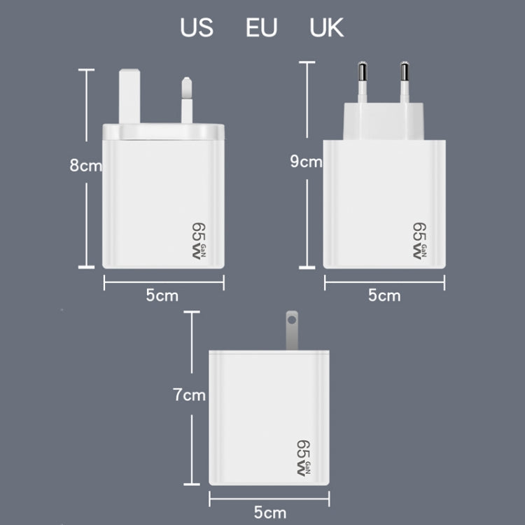 GaN PD48W Type-C PD3.0 + USB3.0 Fast Charger ，US Plug(Black)