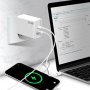 GaN PD48W Type-C PD3.0 + USB3.0 Fast Charger ，US Plug(Black)