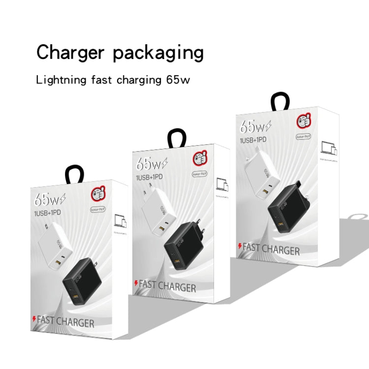 GaN PD48W Type-C PD3.0 + USB3.0 Fast Charger ，US Plug(White)