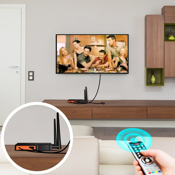 009 200m HD Video Transmitter Receiver WIFI 5.8 Wireless Display Dongle Adapter(EU Plug)