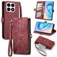 For Honor X8A Geometric Zipper Wallet Side Buckle Leather Phone Case(Red) - free shipping - PMC TechLife - Order now!