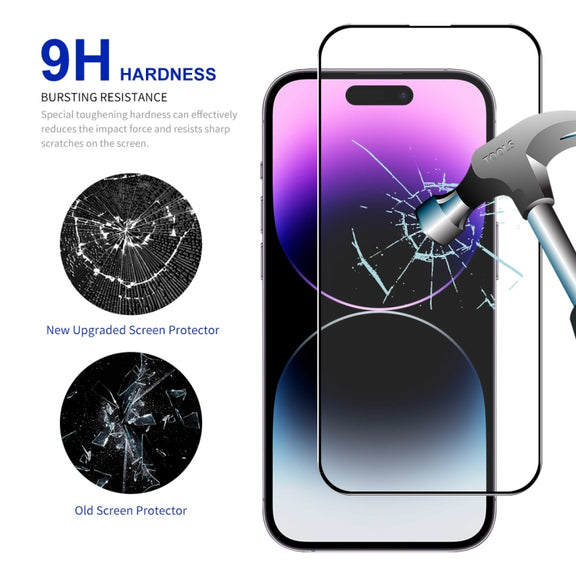 For iPhone 16 Plus 2pcs ENKAY Full Glue High Aluminum-silicon Tempered Glass Film