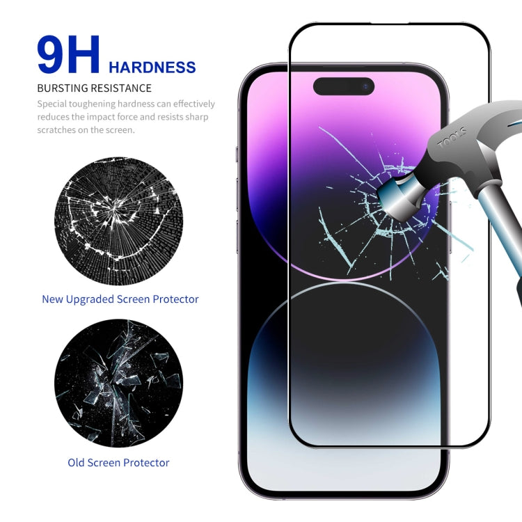 For iPhone 16 Plus 2pcs ENKAY Full Glue High Aluminum-silicon Tempered Glass Film