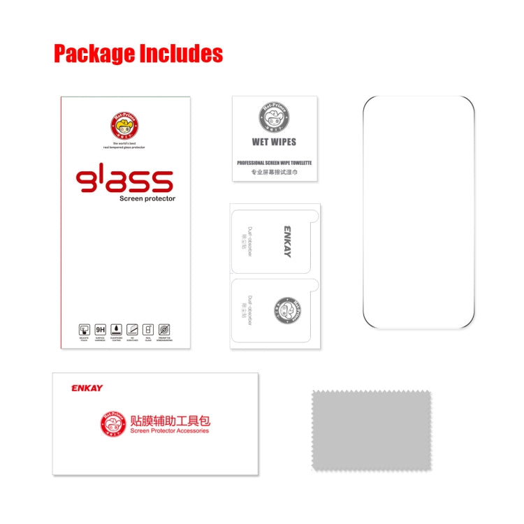 For iPhone 15 Pro Max ENKAY 0.26mm 9H 2.5D High Aluminum-silicon Tempered Glass Film