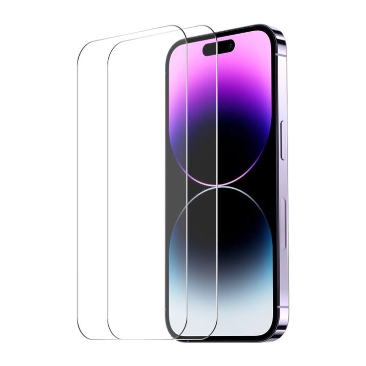For iPhone 16 Pro 2pcs NKAY 0.26mm 9H 2.5D High Aluminum-silicon Tempered Glass Film