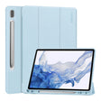 For Samsung Galaxy Tab S9 ENKAY Tri-fold Custer Leather TPU Bottom Smart Case with Pen Slot(Light Blue) - Galaxy Tab S9 Cases by ENKAY | Online Shopping South Africa | PMC TechLife | Buy Now Pay Later Mobicred