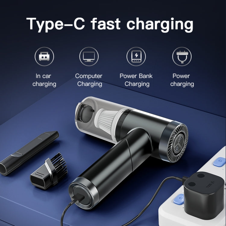Q108 Cleaner Powerful Portable Wireless Car & Home Dual-use Hand Mini Vacuum Cleaner(Black)