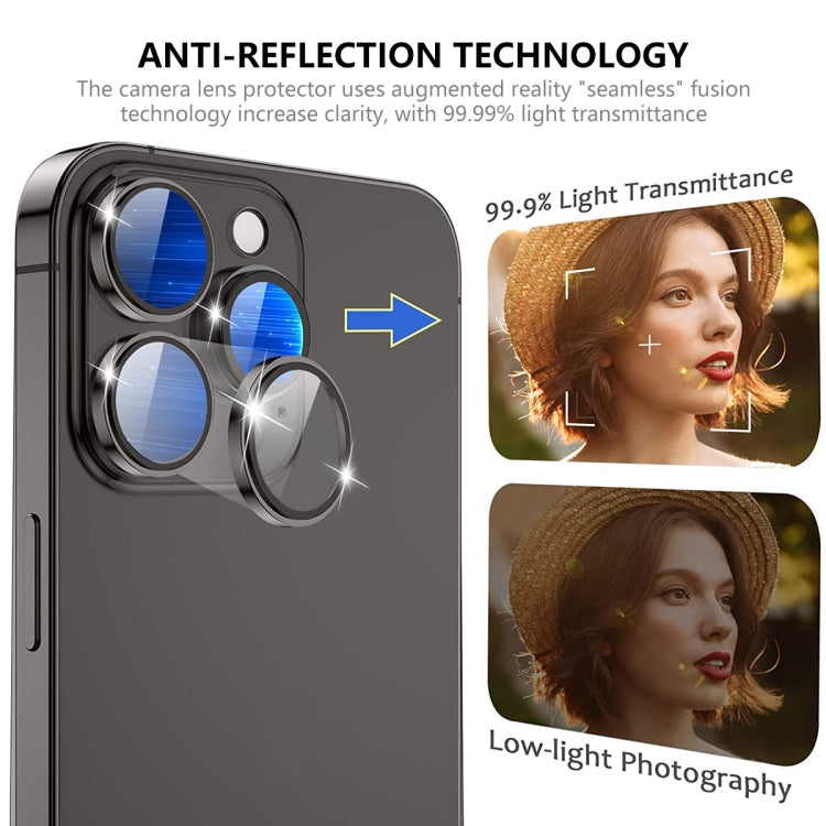 For iPhone 15 Pro / 15 Pro Max ENKAY AR Anti-reflection Camera Lens Glass Full Film(Black)