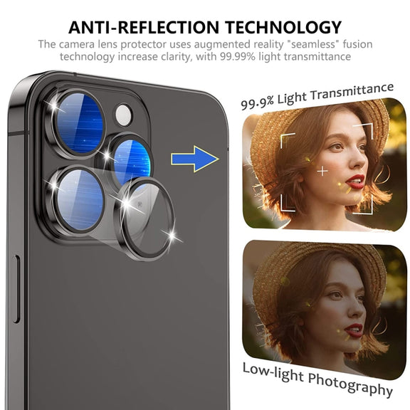 For iPhone 15 Pro / 15 Pro Max ENKAY AR Anti-reflection Camera Lens Glass Full Film(Black)