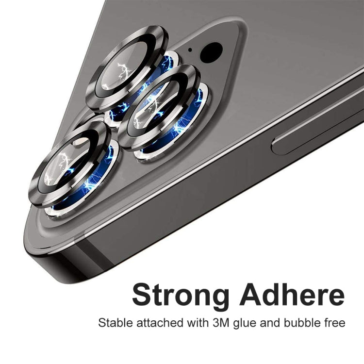 For iPhone 15 Pro / 15 Pro Max ENKAY 9H Rear Lens Aluminium Alloy Tempered Glass Film(Black)