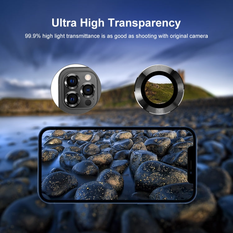 For iPhone 15 Pro / 15 Pro Max ENKAY 9H Rear Lens Aluminium Alloy Tempered Glass Film(Black)