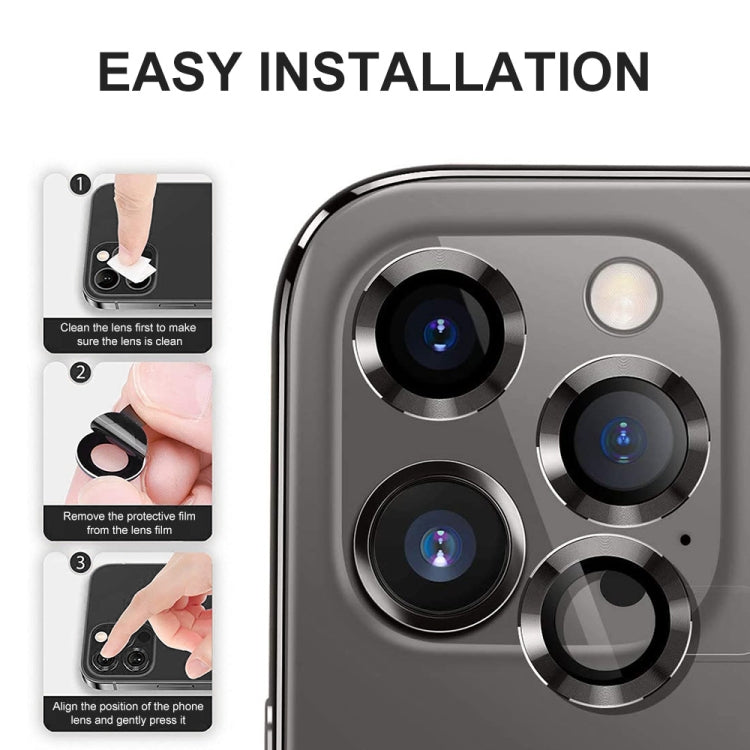 For iPhone 15 Pro / 15 Pro Max ENKAY 9H Rear Lens Aluminium Alloy Tempered Glass Film(Black)