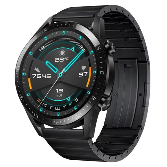 For Huawei Watch GT2 46mm Titanium Alloy Quick Release Watch Band(Black)