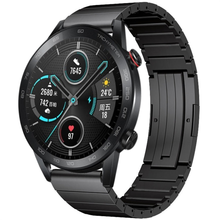 For Honor Magic Watch 2 46mm One Bead Titanium Alloy Watch Band(Black)