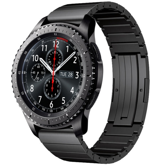 For Samsung Gear S3 Frontier One Bead Titanium Alloy Watch Band(Black)