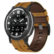 Compatible with Garmin Instinct Crossover 22mm Leather Textured Watch Band(Brown) - Watch Bands by PMC TechLife | Online Shopping South Africa | PMC TechLife | Buy Now Pay Later Mobicred