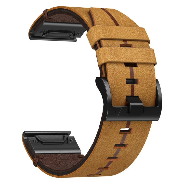 Compatible with Garmin Instinct Crossover 22mm Leather Textured Watch Band(Brown)