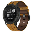 For Garmin Instinct Leather Textured 22mm Watch Band(Brown) - Watch Bands by PMC TechLife | Online Shopping South Africa | PMC TechLife | Buy Now Pay Later Mobicred