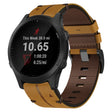 For Garmin Forerunner 945 Leather Textured 22mm Watch Band(Brown) - Watch Bands by PMC TechLife | Online Shopping South Africa | PMC TechLife | Buy Now Pay Later Mobicred