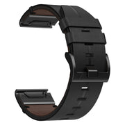 For Garmin Enduro Leather Textured 26mm Watch Band(Black)