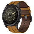 Compatible with Garmin Tactix 7 AMOLED 26mm Leather Textured Watch Band(Brown) - Watch Bands by PMC TechLife | Online Shopping South Africa | PMC TechLife | Buy Now Pay Later Mobicred