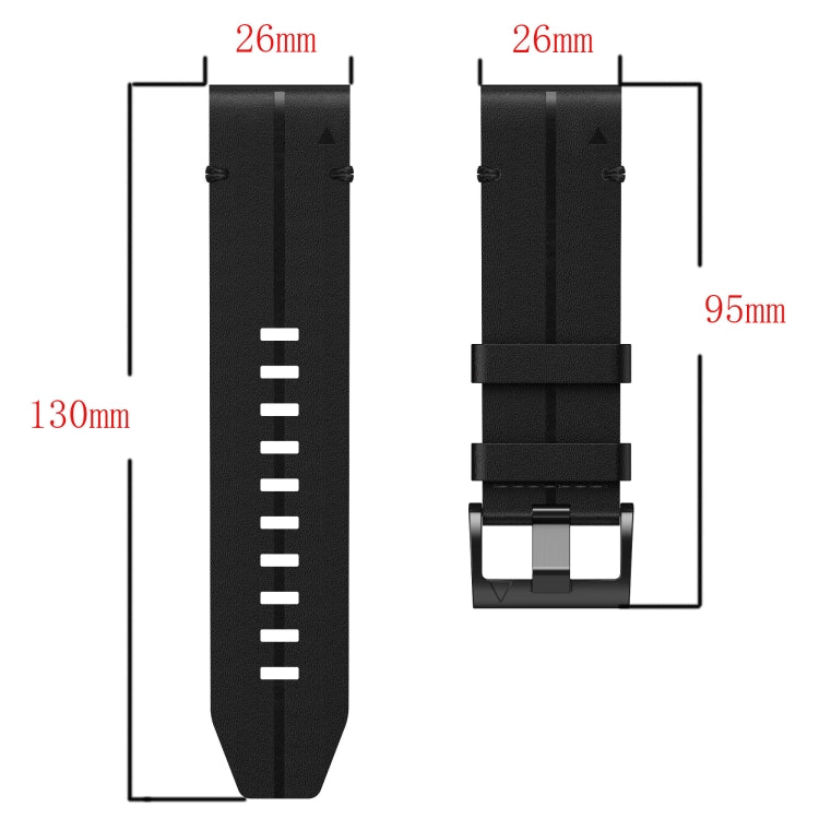 Compatible with Garmin Tactix 7 AMOLED 26mm Leather Textured Watch Band(Brown)