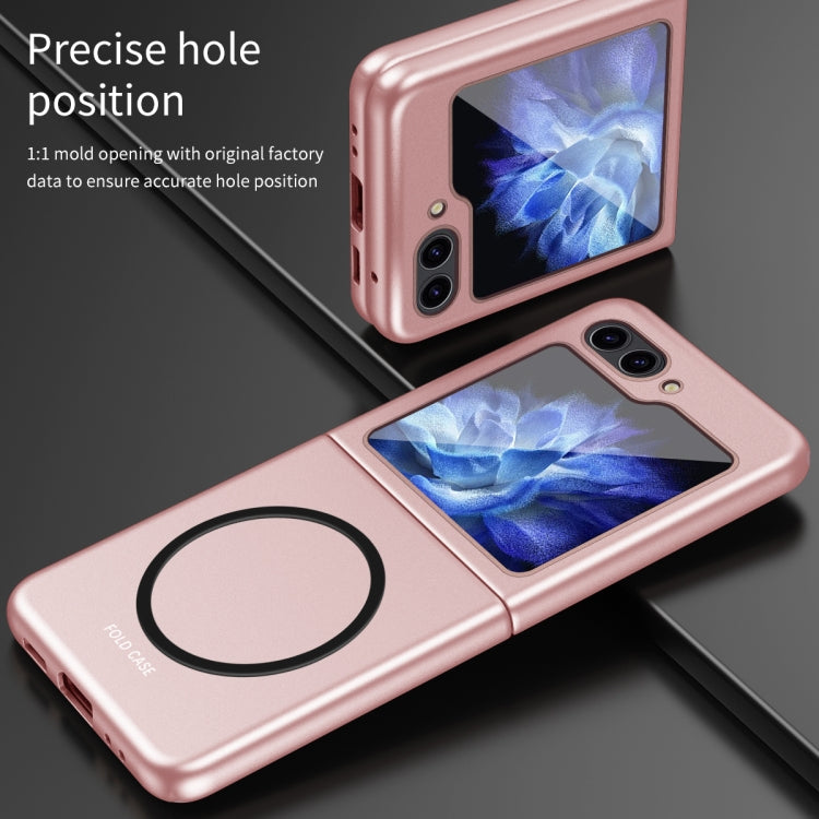 For Samsung Galaxy Z Flip5 5G Skin Feel Magnetic Shockproof Protective Phone Case(Pink)