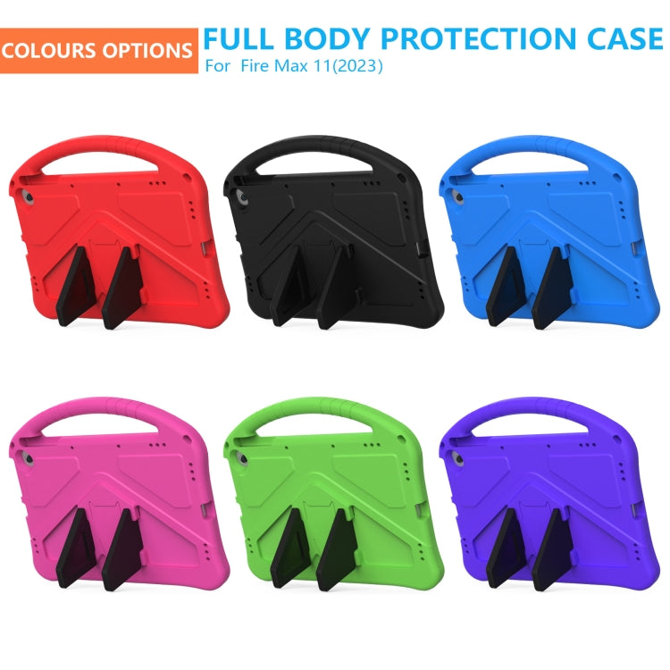 For Amazon Fire Max 11 2023 EVA Shockproof Tablet Case with Holder(RoseRed)