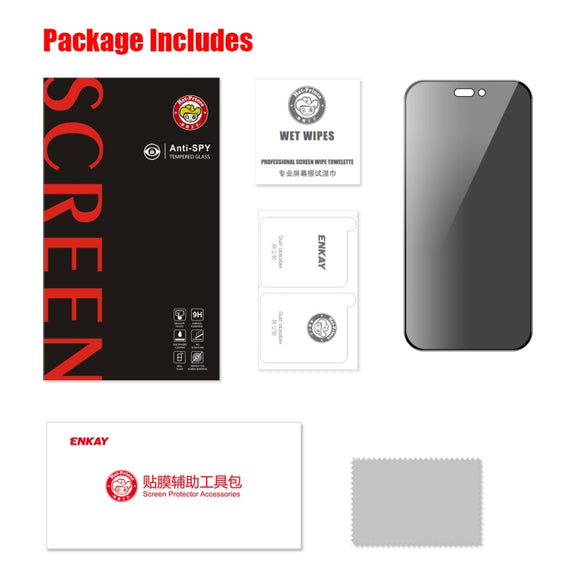 For iPhone 16 Plus ENKAY Hat-Prince 28 Degree Anti-peeping Tempered Glass Full Screen Film