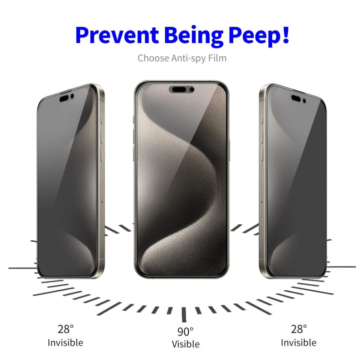 For iPhone 16 Pro Max 2pcs ENKAY Hat-Prince 28�� Anti-peeping Tempered Glass Protector Full Screen Film