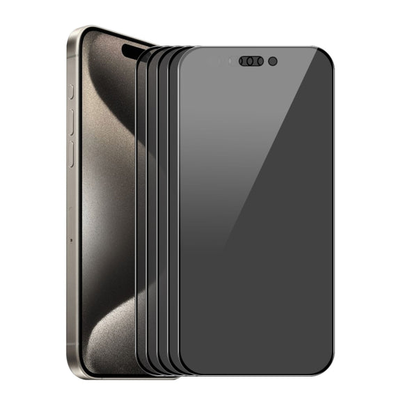For iPhone 15 Pro Max 5pcs ENKAY Hat-Prince 28° Anti-peeping Tempered Glass Protector Full Screen Film