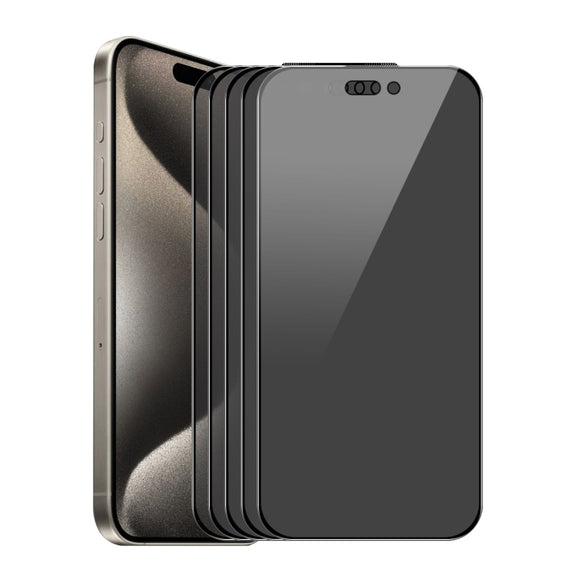 For iPhone 16 Pro Max 5pcs ENKAY Hat-Prince 28�� Anti-peeping Tempered Glass Protector Full Screen Film