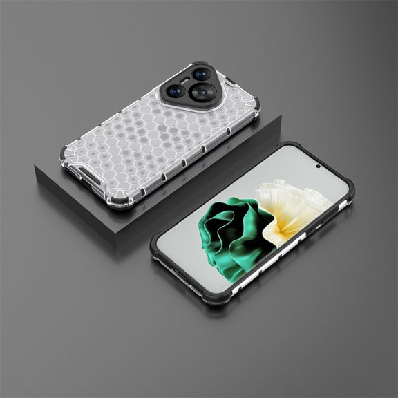 For Huawei Pura 70 Shockproof Honeycomb Phone Case(White)