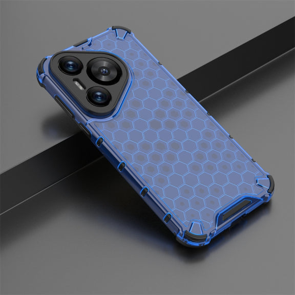 For Huawei Pura 70 Shockproof Honeycomb Phone Case(Blue)