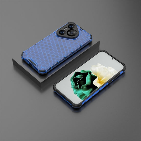 For Huawei Pura 70 Shockproof Honeycomb Phone Case(Blue)