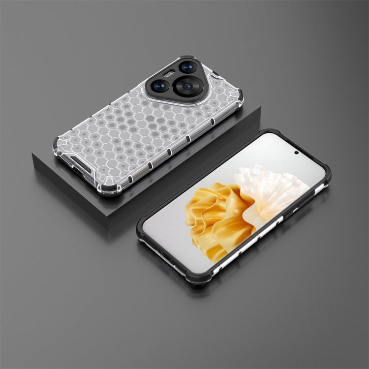 For Huawei Pura 70 Pro Shockproof Honeycomb Phone Case(White)