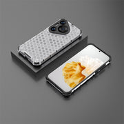 For Huawei Pura 70 Pro Shockproof Honeycomb Phone Case(White)