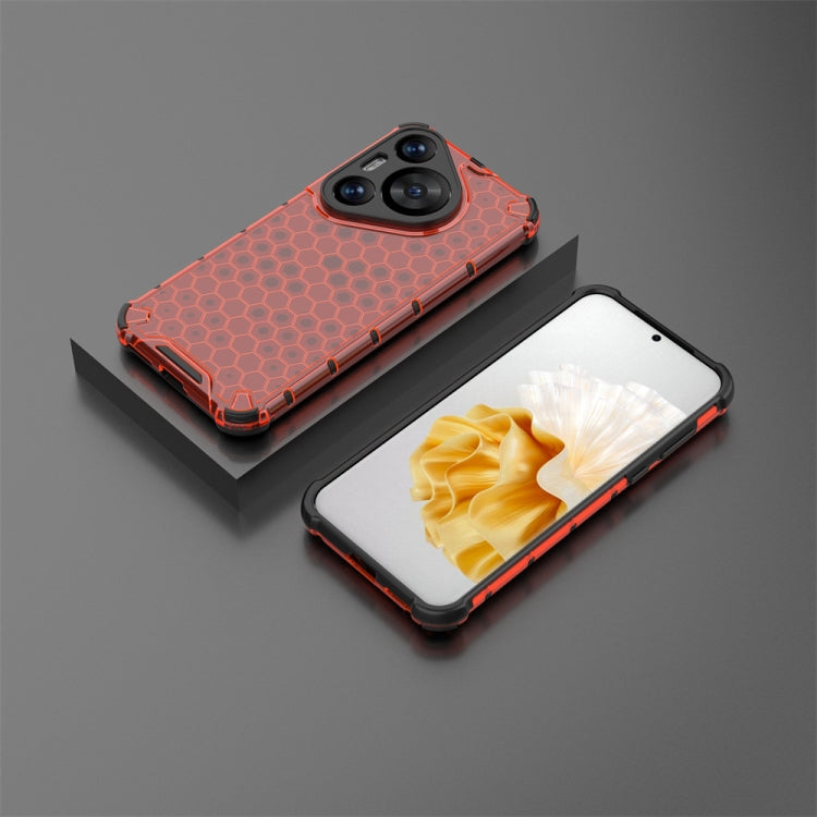 For Huawei Pura 70 Pro Shockproof Honeycomb Phone Case(Red)