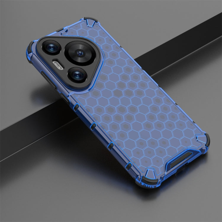For Huawei Pura 70 Pro Shockproof Honeycomb Phone Case(Blue)