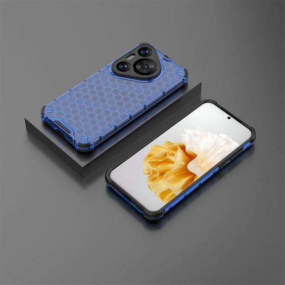 For Huawei Pura 70 Pro Shockproof Honeycomb Phone Case(Blue)