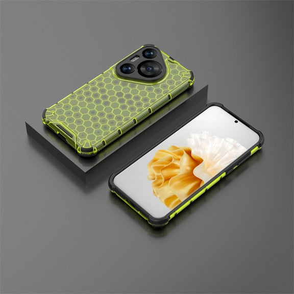 For Huawei Pura 70 Pro+ Shockproof Honeycomb Phone Case(Green)