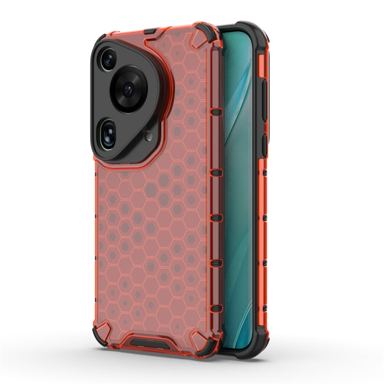 For Huawei Pura 70 Ultra Shockproof Honeycomb Phone Case(Red)