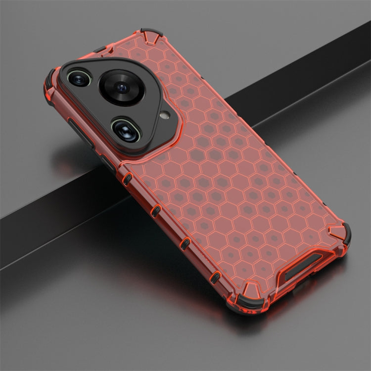 For Huawei Pura 70 Ultra Shockproof Honeycomb Phone Case(Red)