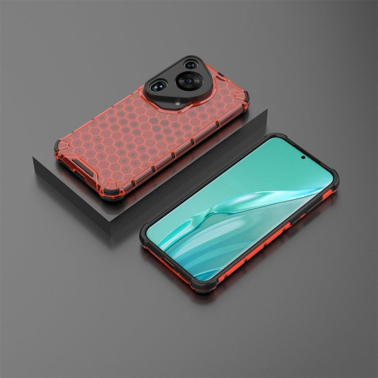For Huawei Pura 70 Ultra Shockproof Honeycomb Phone Case(Red)