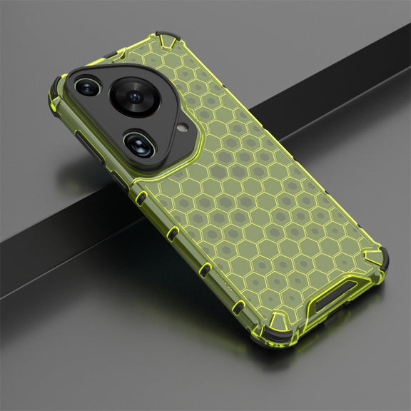 For Huawei Pura 70 Ultra Shockproof Honeycomb Phone Case(Green)