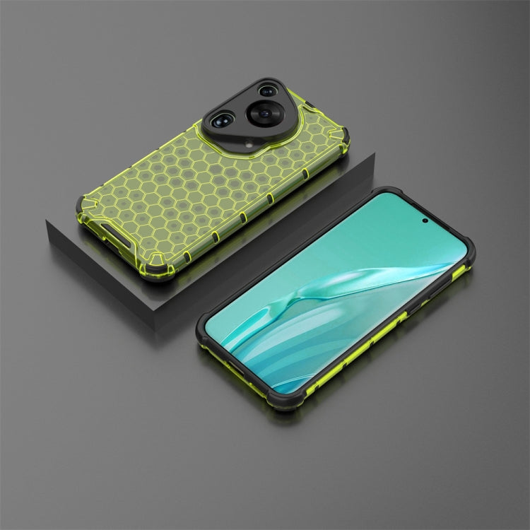 For Huawei Pura 70 Ultra Shockproof Honeycomb Phone Case(Green)
