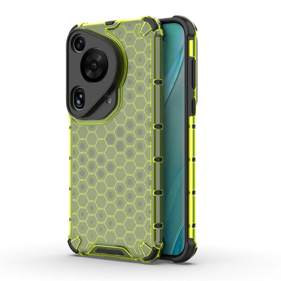 For Huawei Pura 70 Ultra Shockproof Honeycomb Phone Case(Green)